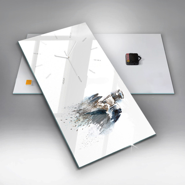 Vertical wall clock Captain with binoculars