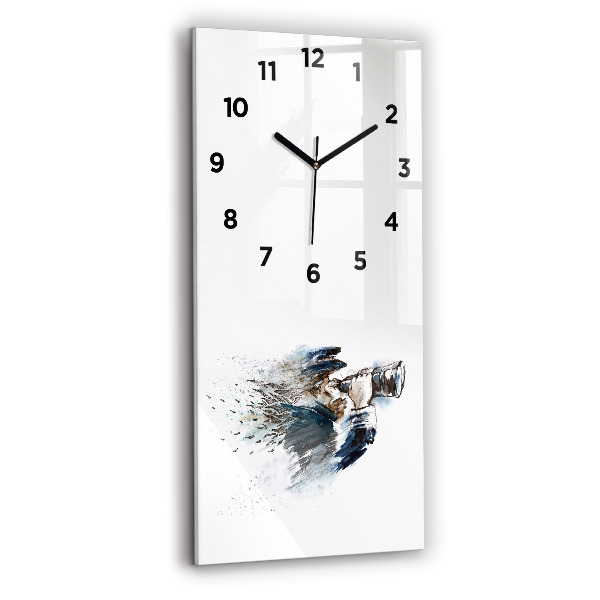 Vertical wall clock Captain with binoculars
