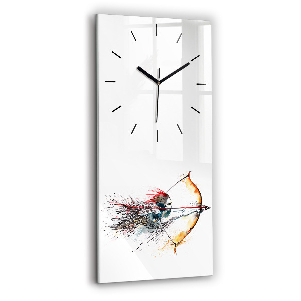 Vertical wall clock A warrior on the hunt
