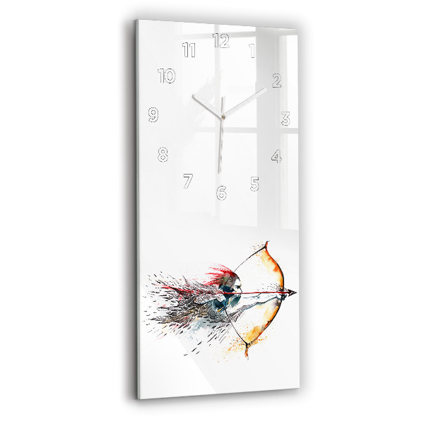 Vertical wall clock A warrior on the hunt