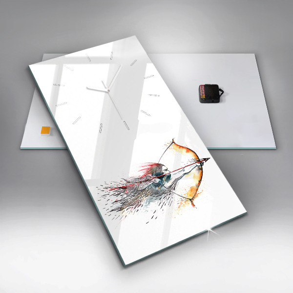 Vertical wall clock A warrior on the hunt