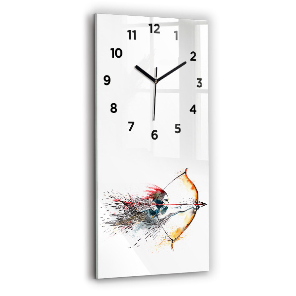 Vertical wall clock A warrior on the hunt