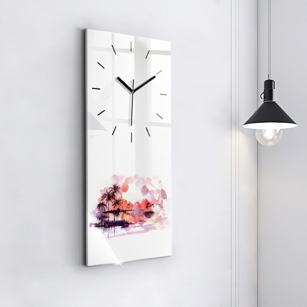 Vertical wall clock Tropical Landscape