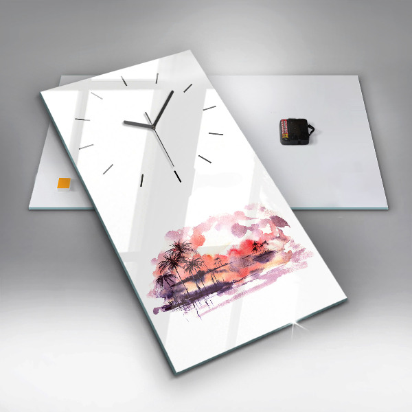 Vertical wall clock Tropical Landscape