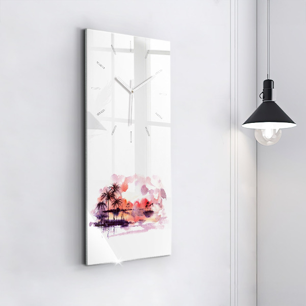 Vertical wall clock Tropical Landscape