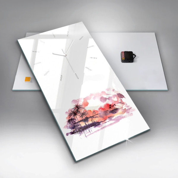 Vertical wall clock Tropical Landscape