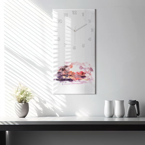 Vertical wall clock Tropical Landscape