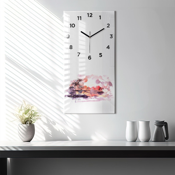 Vertical wall clock Tropical Landscape