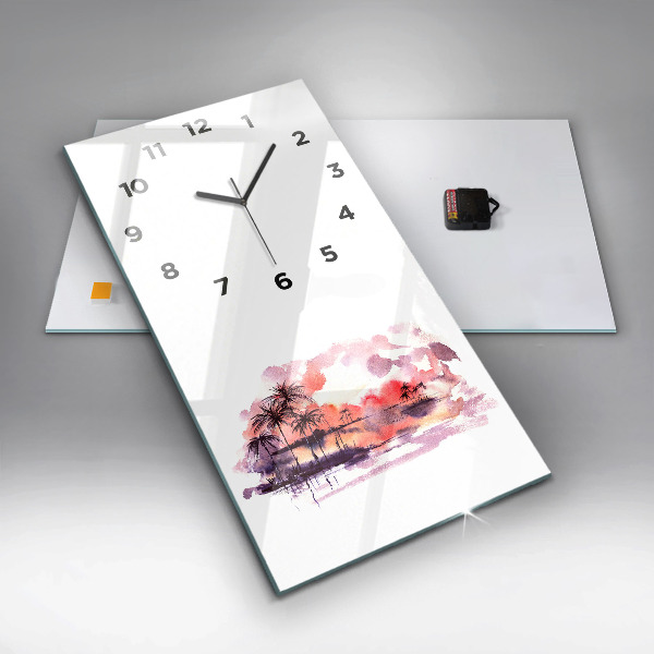 Vertical wall clock Tropical Landscape