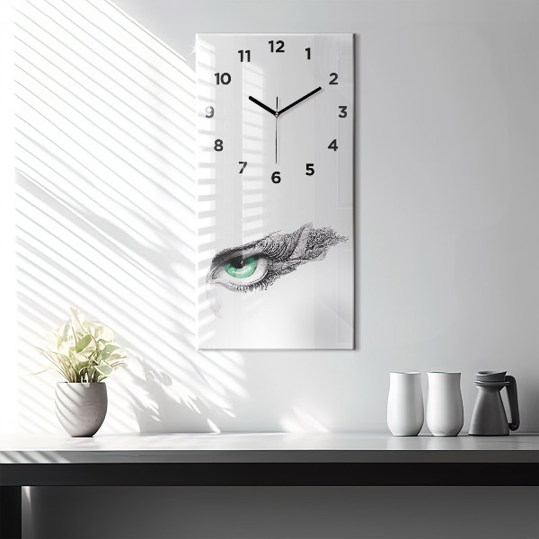 Vertical wall clock Abstraction of the human eye