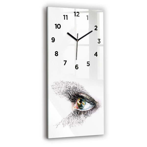 Vertical wall clock Drawing of a human eye