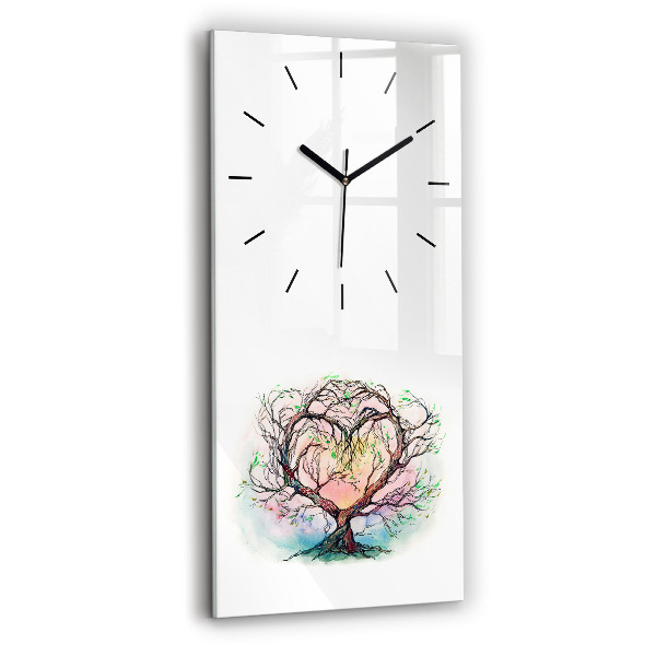 Vertical wall clock Tree the heart of nature