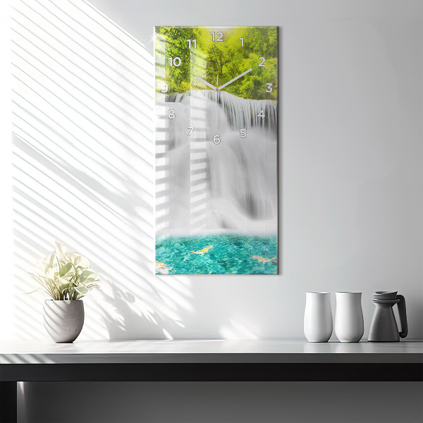 Vertical wall clock Waterfall in Thailand