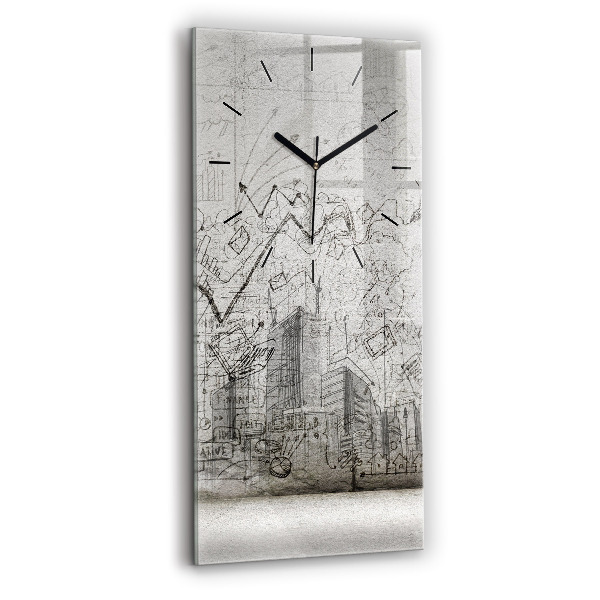 Vertical wall clock Sketch of the City