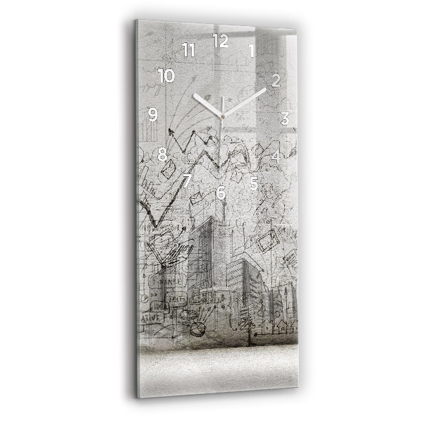 Vertical wall clock Sketch of the City