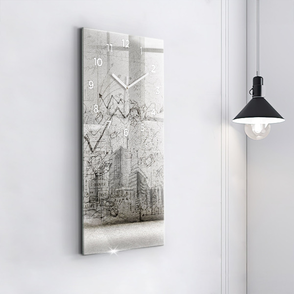 Vertical wall clock Sketch of the City