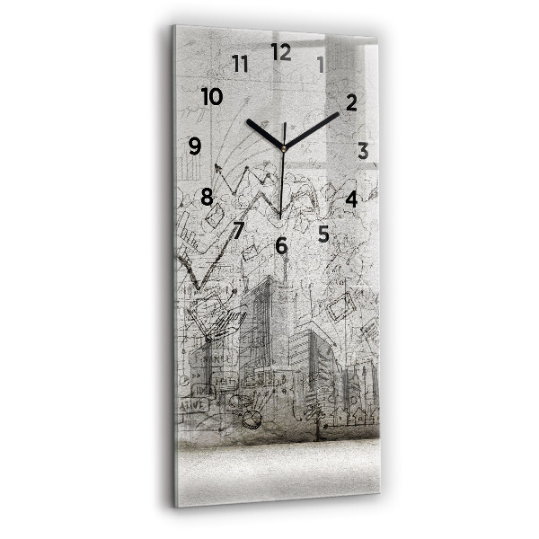 Vertical wall clock Sketch of the City