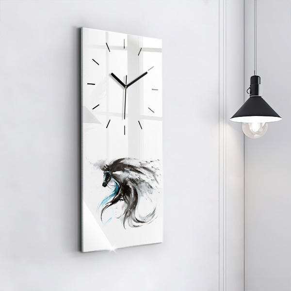 Vertical wall clock Abstract horse and woman