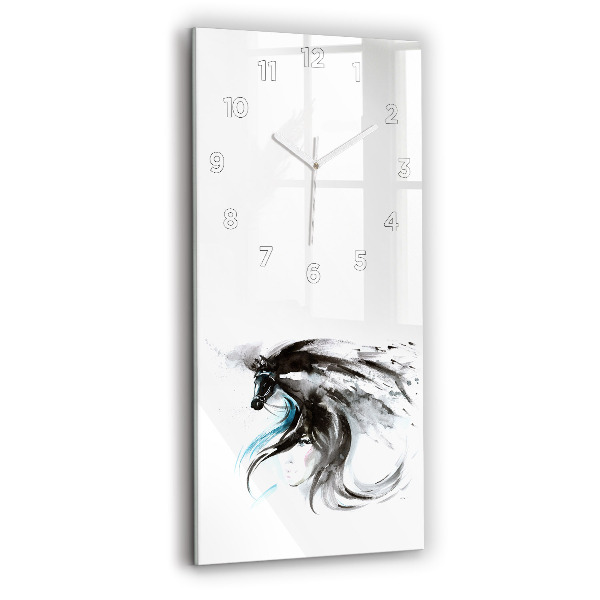 Vertical wall clock Abstract horse and woman