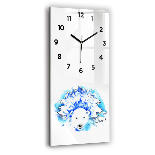 Vertical wall clock Bear on the ice background
