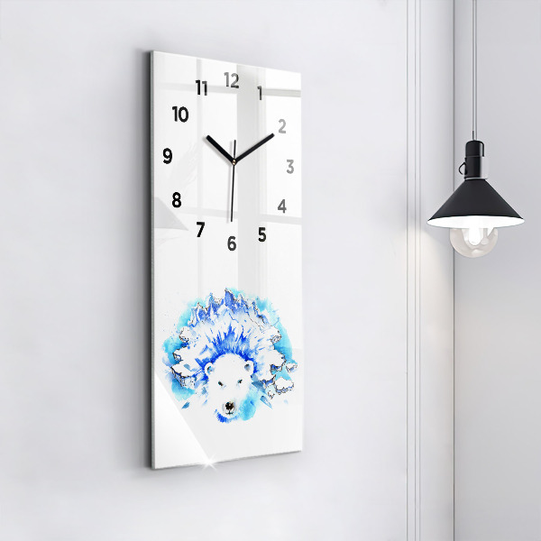 Vertical wall clock Bear on the ice background