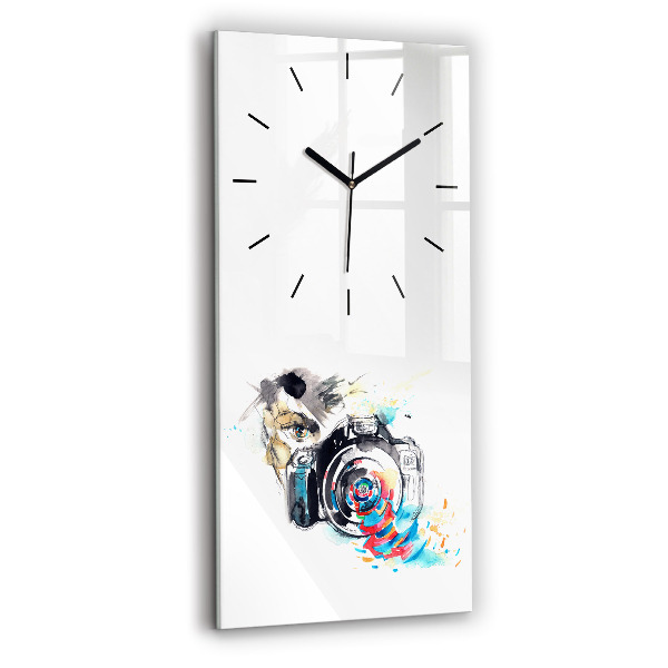Vertical wall clock Woman photographer