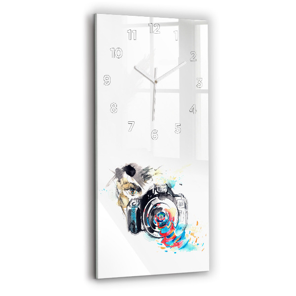 Vertical wall clock Woman photographer