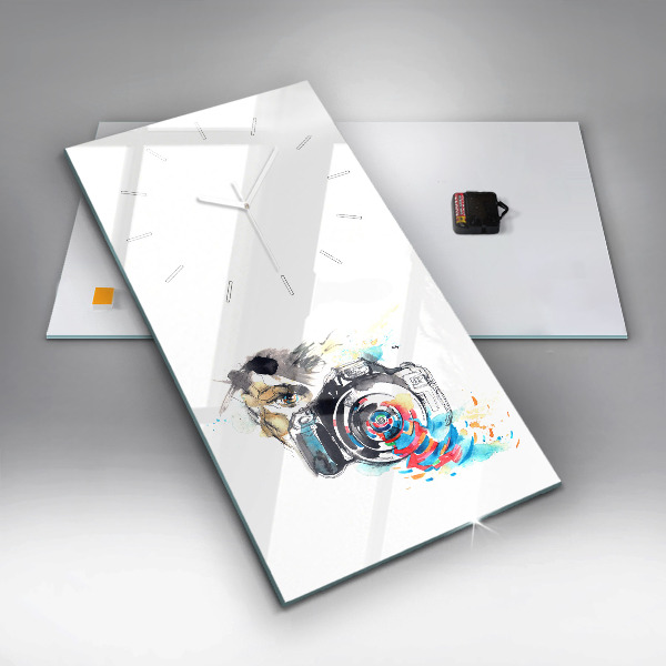 Vertical wall clock Woman photographer
