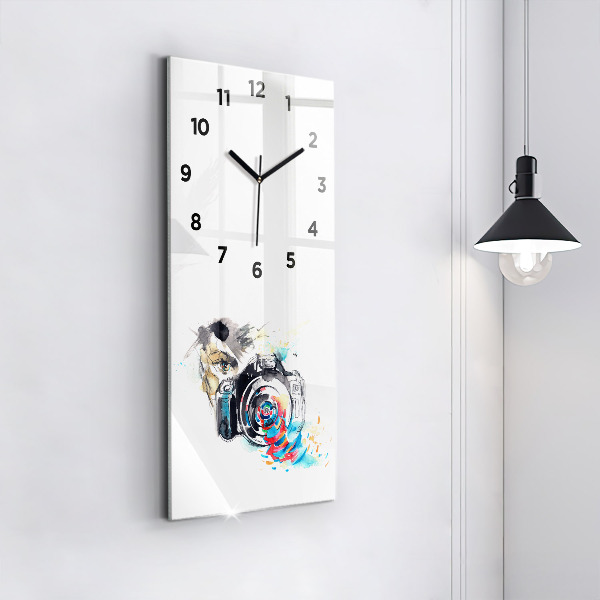 Vertical wall clock Woman photographer