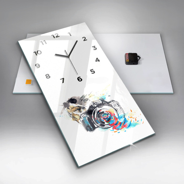 Vertical wall clock Woman photographer