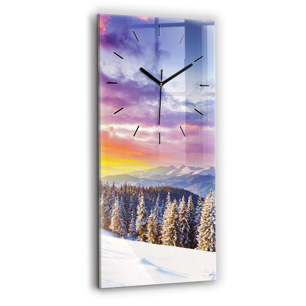 Vertical wall clock Winter Mountain Landscape