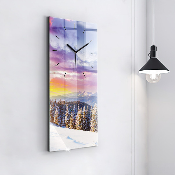 Vertical wall clock Winter Mountain Landscape