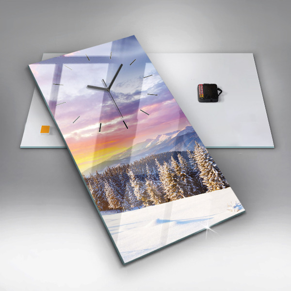 Vertical wall clock Winter Mountain Landscape