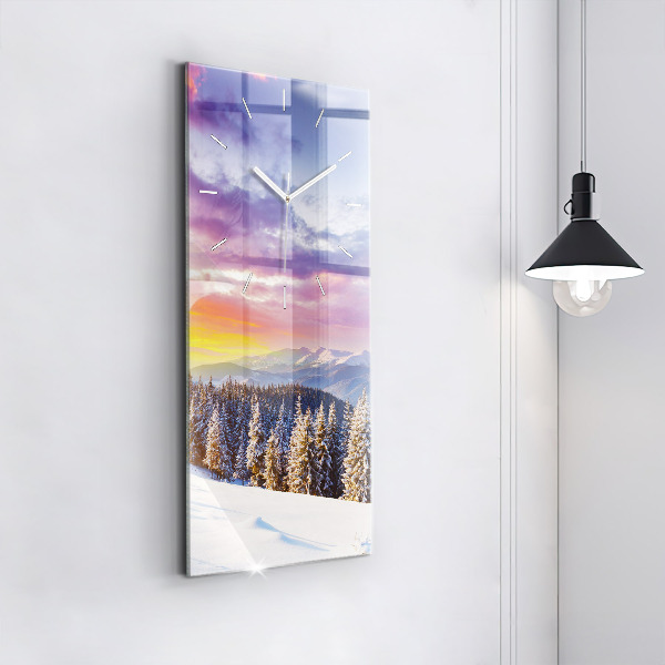 Vertical wall clock Winter Mountain Landscape