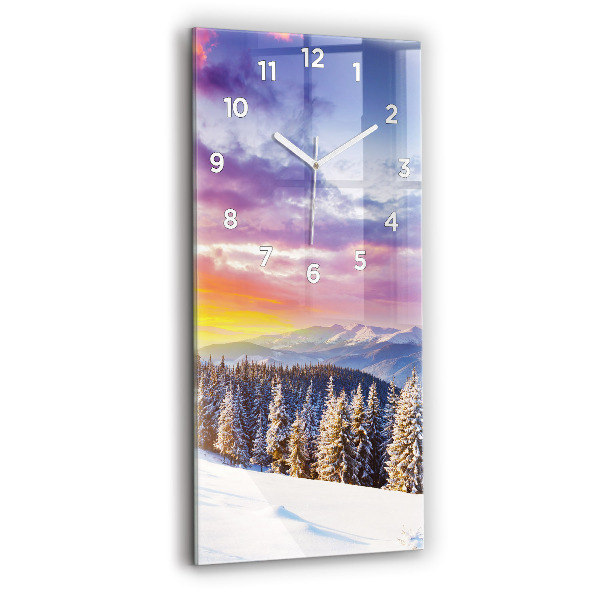 Vertical wall clock Winter Mountain Landscape