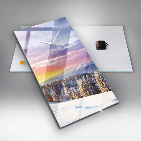 Vertical wall clock Winter Mountain Landscape