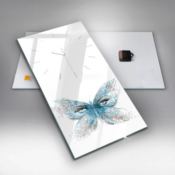 Vertical wall clock Butterfly face