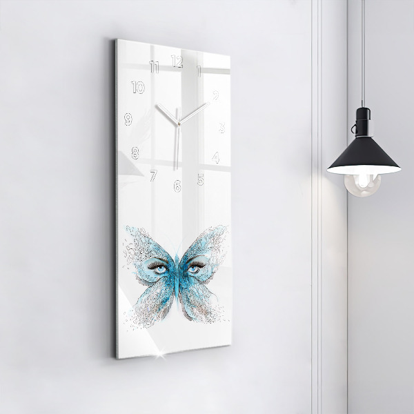 Vertical wall clock Butterfly face