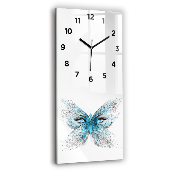 Vertical wall clock Butterfly face