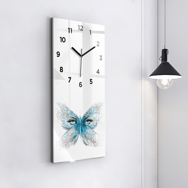 Vertical wall clock Butterfly face