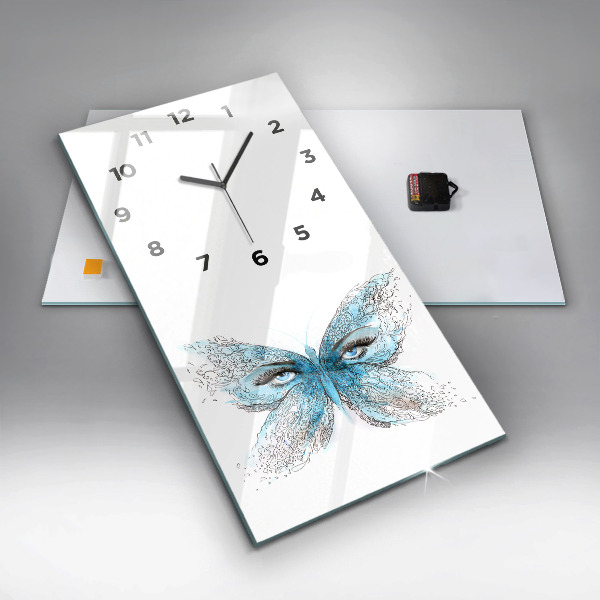 Vertical wall clock Butterfly face