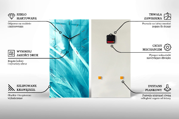 Vertical wall clock Eyes with glasses
