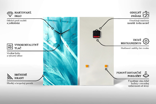 Vertical wall clock Eyes with glasses