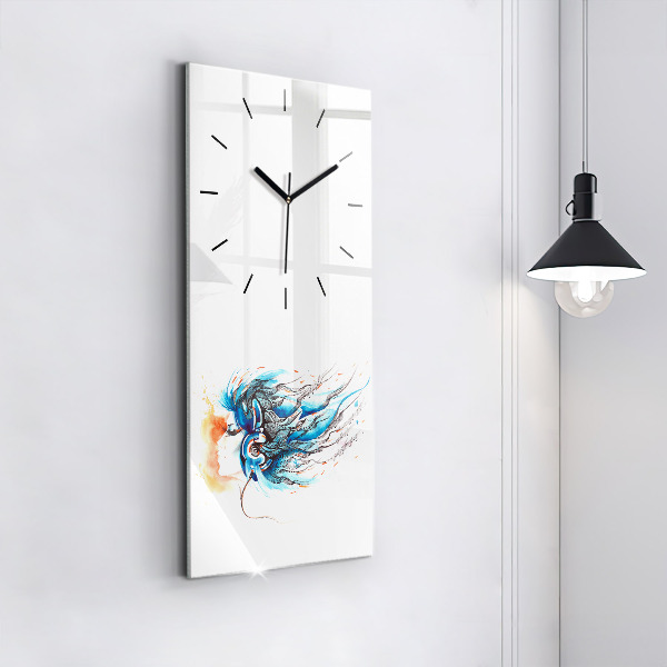 Vertical wall clock Illustration of a handset