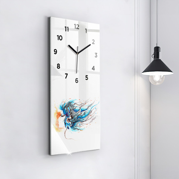 Vertical wall clock Illustration of a handset