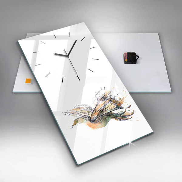 Vertical wall clock The bird and the book