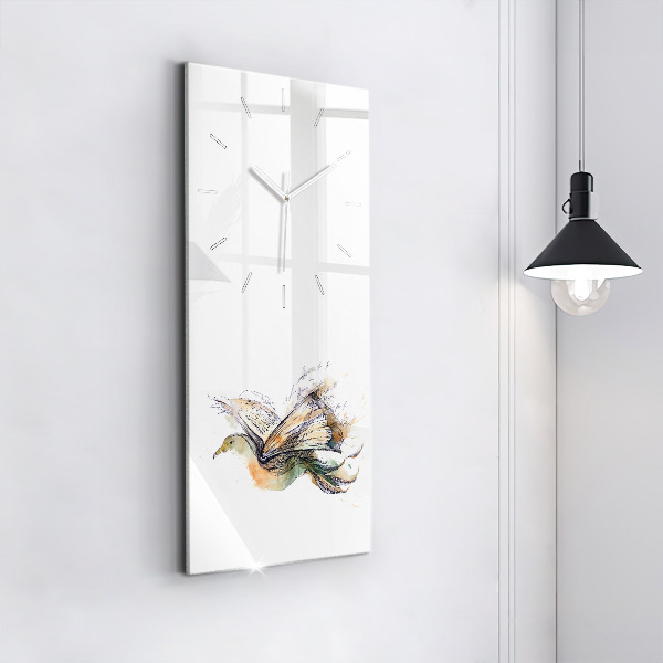 Vertical wall clock The bird and the book