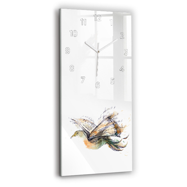Vertical wall clock The bird and the book