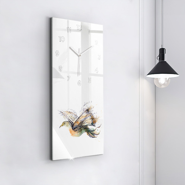 Vertical wall clock The bird and the book