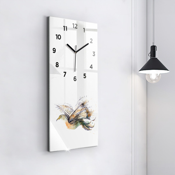 Vertical wall clock The bird and the book
